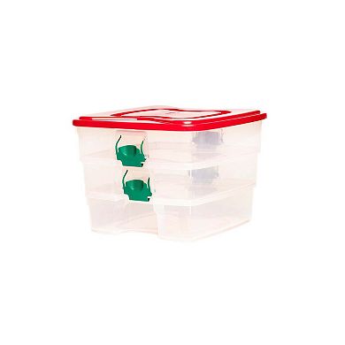 Homz 3-in-1 Organizer Storage Container with Ornament Dividers