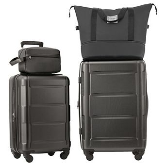 Merax 4 pc Luggage Set with Bags Expanable Spinner Wheels ABS Lightweight Suitcase