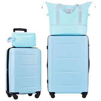 Merax 4 pc Luggage Set with Bags Expanable Spinner Wheels ABS Lightweight Suitcase