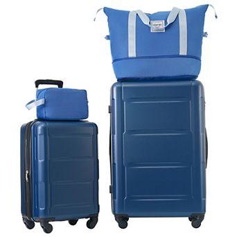 Merax 4 pc Luggage Set with Bags Expanable Spinner Wheels ABS Lightweight Suitcase