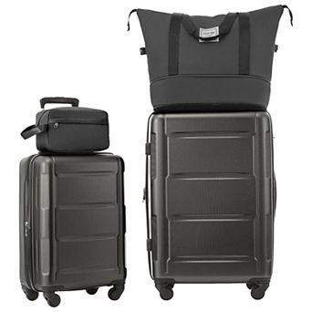 Merax 4 pc Luggage Set with Bags Expanable Spinner Wheels ABS Lightweight Suitcase