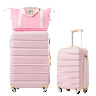 Merax 3 pc Hardside Luggage Set with Spinner Wheels, TSA Lock, USB Port