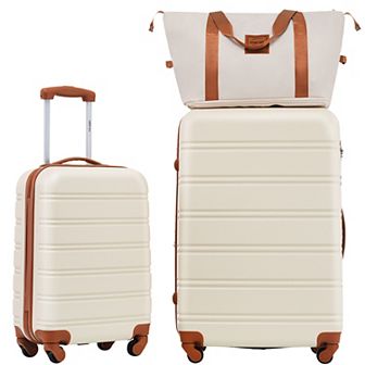 Merax 3 pc Hardside Luggage Set with Spinner Wheels, TSA Lock, USB Port