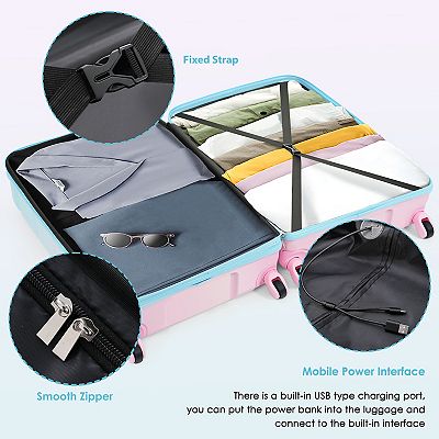 Merax Hardshell Luggage Sets 3 Pcs Spinner Suitcase With Tsa Lock