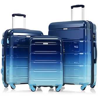 Merax Hardshell Luggage Sets 3 pc Spinner Suitcase With Tsa Lock
