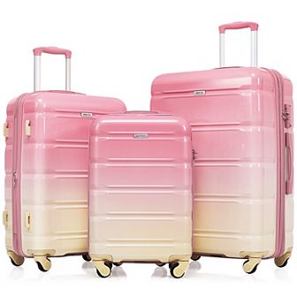 Merax Hardshell Luggage Sets 3 pc Spinner Suitcase With Tsa Lock