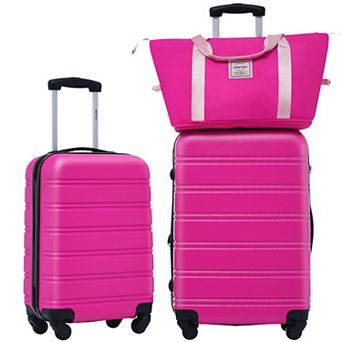 Merax 3 pc Hardside Luggage Set with Spinner Wheels, TSA Lock, USB Port