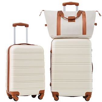 Merax 3 pc Hardside Luggage Set with Spinner Wheels, TSA Lock, USB Port
