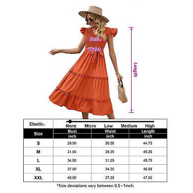 Women's Summer V Neck Smocked Maxi Dress Puff Sleeve Pregnancy Baby Shower Photoshoot Dress