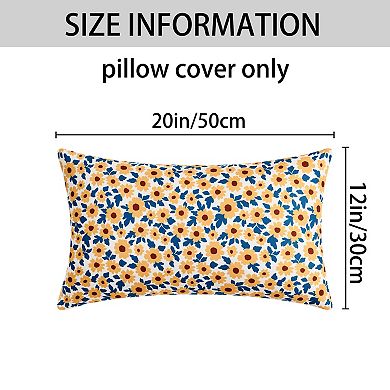 2 Pcs Classical Floral Decoration Throw Pillow Cover Pattern Pillow Cases for Outdoor Indoor