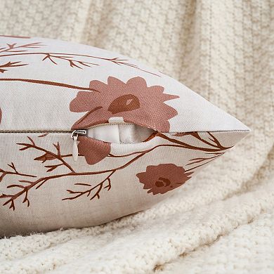 2 Pcs Classical Floral Decoration Throw Pillow Cover Pattern Pillow Cases for Outdoor Indoor