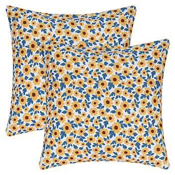 2 pc Classical Floral Decoration Throw Pillow Cover Pattern Pillow Cases for Outdoor Indoor