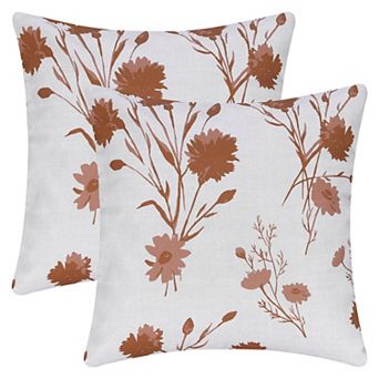 2 pc Classical Floral Decoration Throw Pillow Cover Pattern Pillow Cases for Outdoor Indoor
