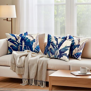 Throw Pillow Covers Set of 2 Boho Plant Pattern Style Decorative Couch Bed for Living Room