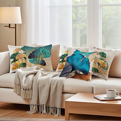 Flower Pattern Throw Pillow Covers Set of 2 Boho Style Decorative Couch Bed for Living Room