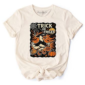 Trick or Treat Goose T-Shirt, Vintage Halloween Witch Tee for October