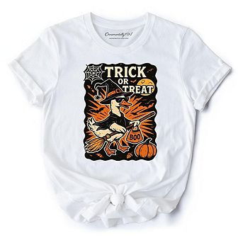 Trick or Treat Goose T-Shirt, Vintage Halloween Witch Tee for October