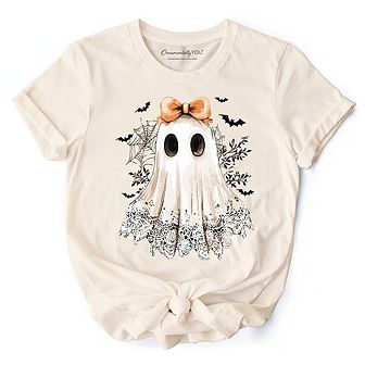 Coquette Ghost T-Shirt, Cute Halloween Tee for Girly Ghouls