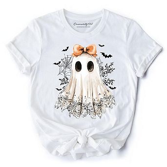 Coquette Ghost T-Shirt, Cute Halloween Tee for Girly Ghouls
