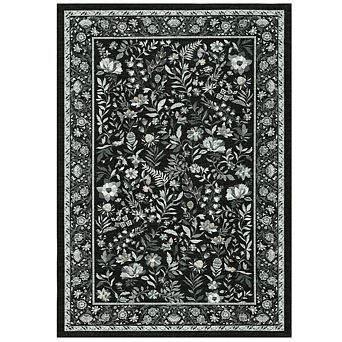 Garvee Modern Floral Area Rug Ultra Thin Machine Washable Pet Friendly for Living Room Bedroom