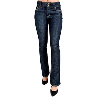 Women's Stretch Denim Skinny Ankle Jeans Midrise 2-button Waist