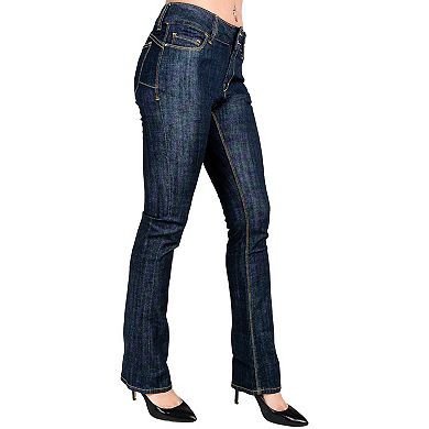 Women's Stretch Denim Skinny Ankle Jeans Midrise 2-button Waist