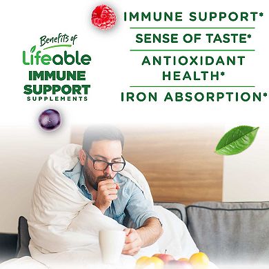 Lifeable® Immune Support with Elderberry, Vitamin C and Zinc Gummies - 60 Gummies