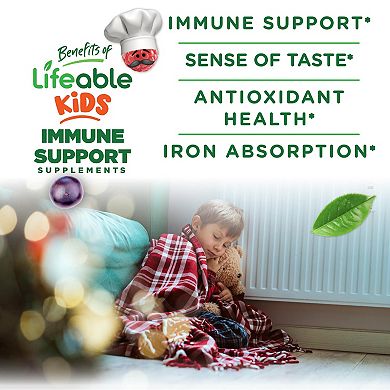 Lifeable® Immune Support for Kids with Elderberry, Vitamin C and Zinc Gummies - 60 Gummies