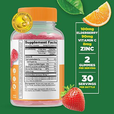 Lifeable® Immune Support for Kids with Elderberry, Vitamin C and Zinc Gummies - 60 Gummies