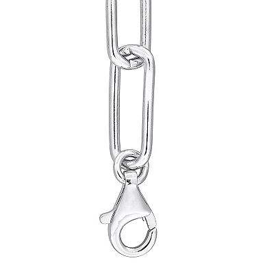 Stella Grace Sterling Silver 3/8 Carat T.W. Black Diamond Heart Link Chain Necklace