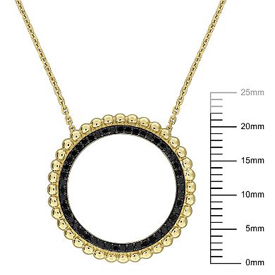 Stella Grace 14k Yellow Gold 1/4 Carat T.W. Black Diamond Pendant Necklace