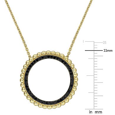 Stella Grace 14k Yellow Gold 1/4 Carat T.W. Black Diamond Pendant Necklace