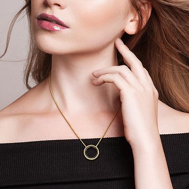 Stella Grace 14k Yellow Gold 1/4 Carat T.W. Black Diamond Pendant Necklace