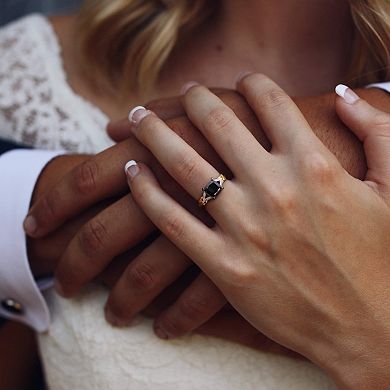 Stella Grace 14k Two-Tone Gold 2 Carat T.W. Black Diamond Solitaire Ring