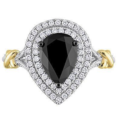 Stella Grace 14k 2-Tone Gold 2-1/3 Carat T.W. Diamond Halo Engagement Ring