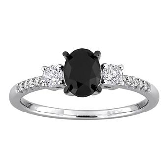 Stella Grace 14k White Gold 1 1/5 Carat T.W. Black Diamond & White Diamond Engagement Ring