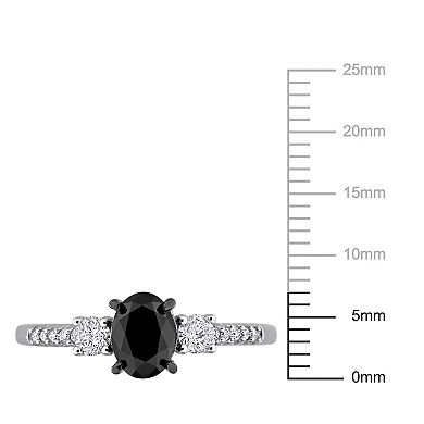 Stella Grace 14k White Gold 1 1/5 Carat T.W. Black Diamond & White Diamond Engagement Ring