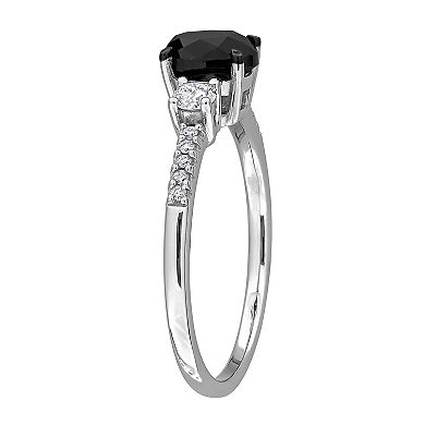 Stella Grace 14k White Gold 1 1/5 Carat T.W. Black Diamond & White Diamond Engagement Ring