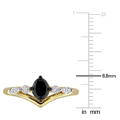 Stella Grace 14k Gold 7/8 Carat T.W. Black & White Multi-Shape Diamond Engagement Ring