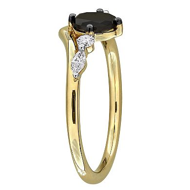 Stella Grace 14k Gold 7/8 Carat T.W. Black & White Multi-Shape Diamond Engagement Ring