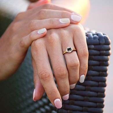 Stella Grace 14k Gold 3/4 Carat T.W. Oval Black & Round White Diamond Engagement Ring