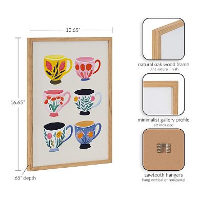 Gallery Botanical Coffee Shop Tea Cups Print by The Creative Bunch Studio