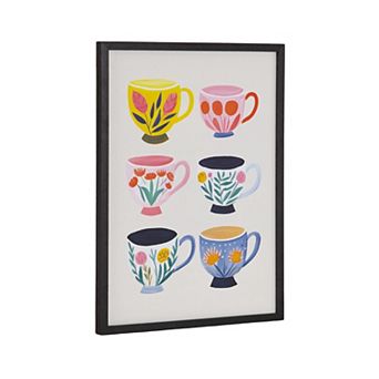 Gallery Botanical Coffee Shop Tea Cups Print by The Creative Bunch Studio