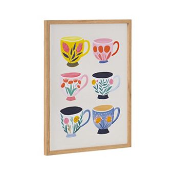 Gallery Botanical Coffee Shop Tea Cups Print by The Creative Bunch Studio