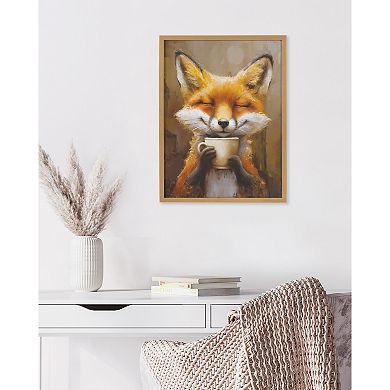 Gallery Happy Fox Traditional Coffee Tea Cup Print by The Creative Bunch Studio