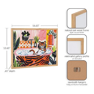 Gallery Bold Maximalist Tiger in Bubble Bath Print by The Creative Bunch Studio