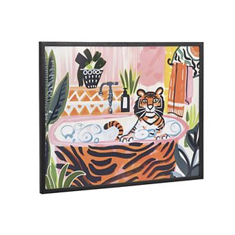 Gallery Bold Maximalist Tiger in Bubble Bath Print by The Creative Bunch Studio