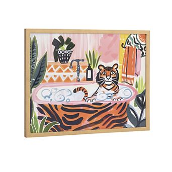 Gallery Bold Maximalist Tiger in Bubble Bath Print by The Creative Bunch Studio