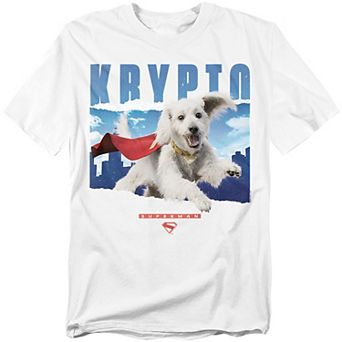 Big & Tall DC Comics Superman 2025 Krypto in the Sky White Graphic Tee