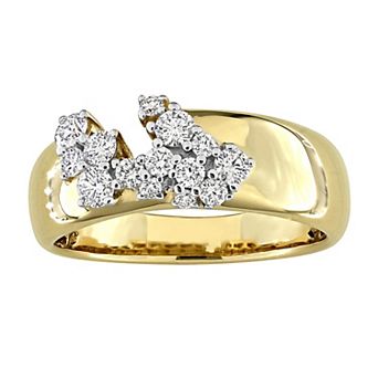 Stella Grace 14k Gold 1/2 Carat T.W. Diamond Open Cluster Wide Ring